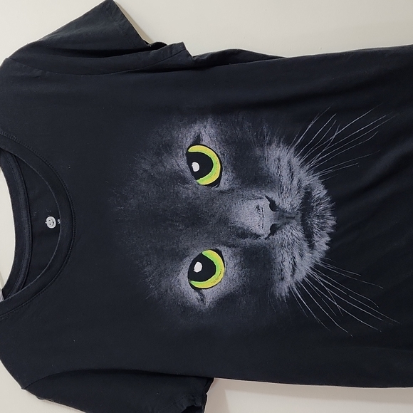 Halloween black cat graphic short sleeve t-shirt woman's size large - Picture 7 of 7